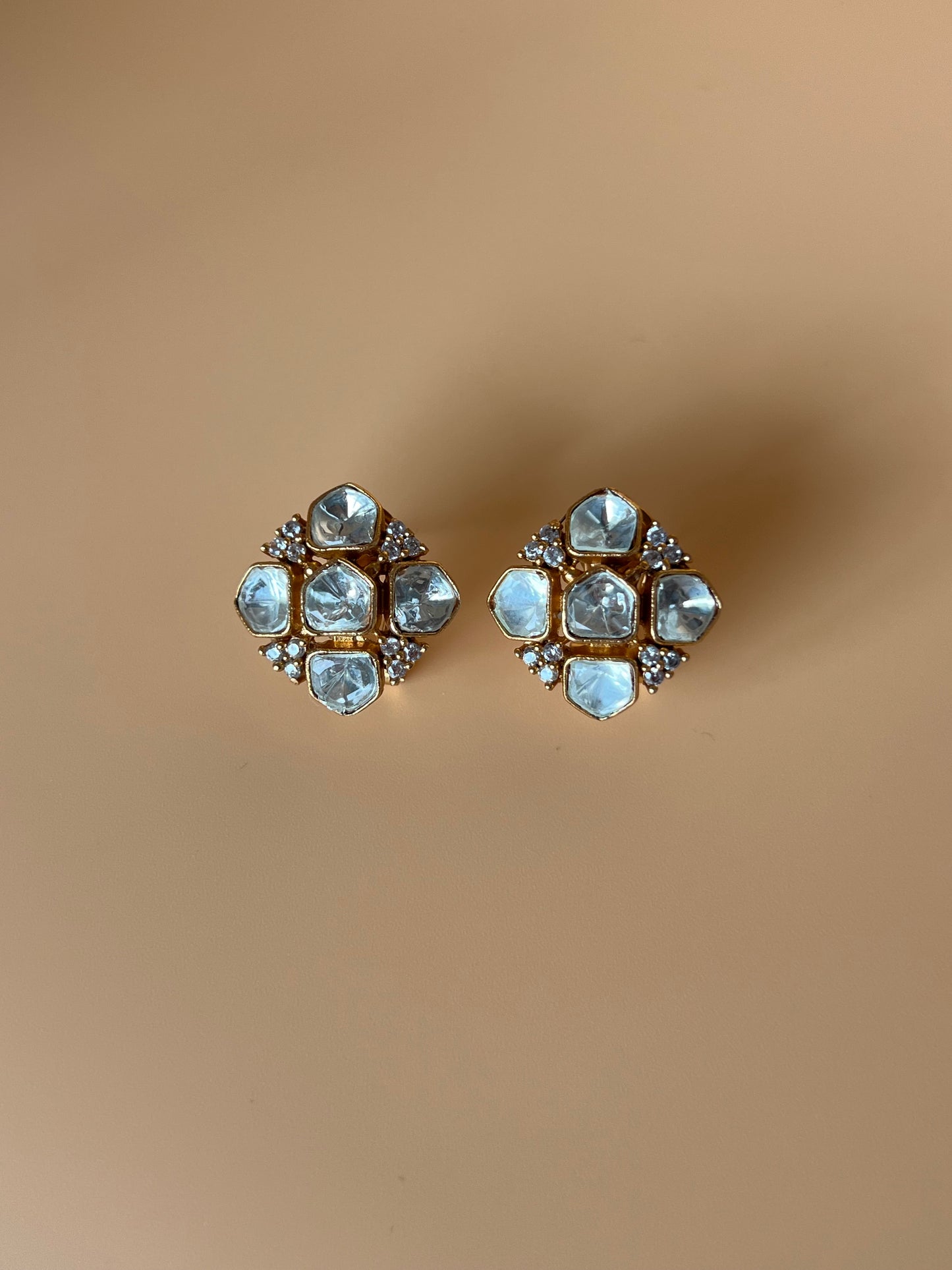 Selene Moissanite Square Studs