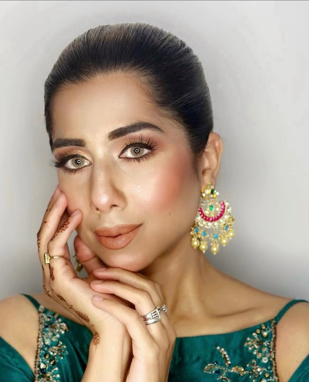 Luxe Feroza and Pink Chandbalis