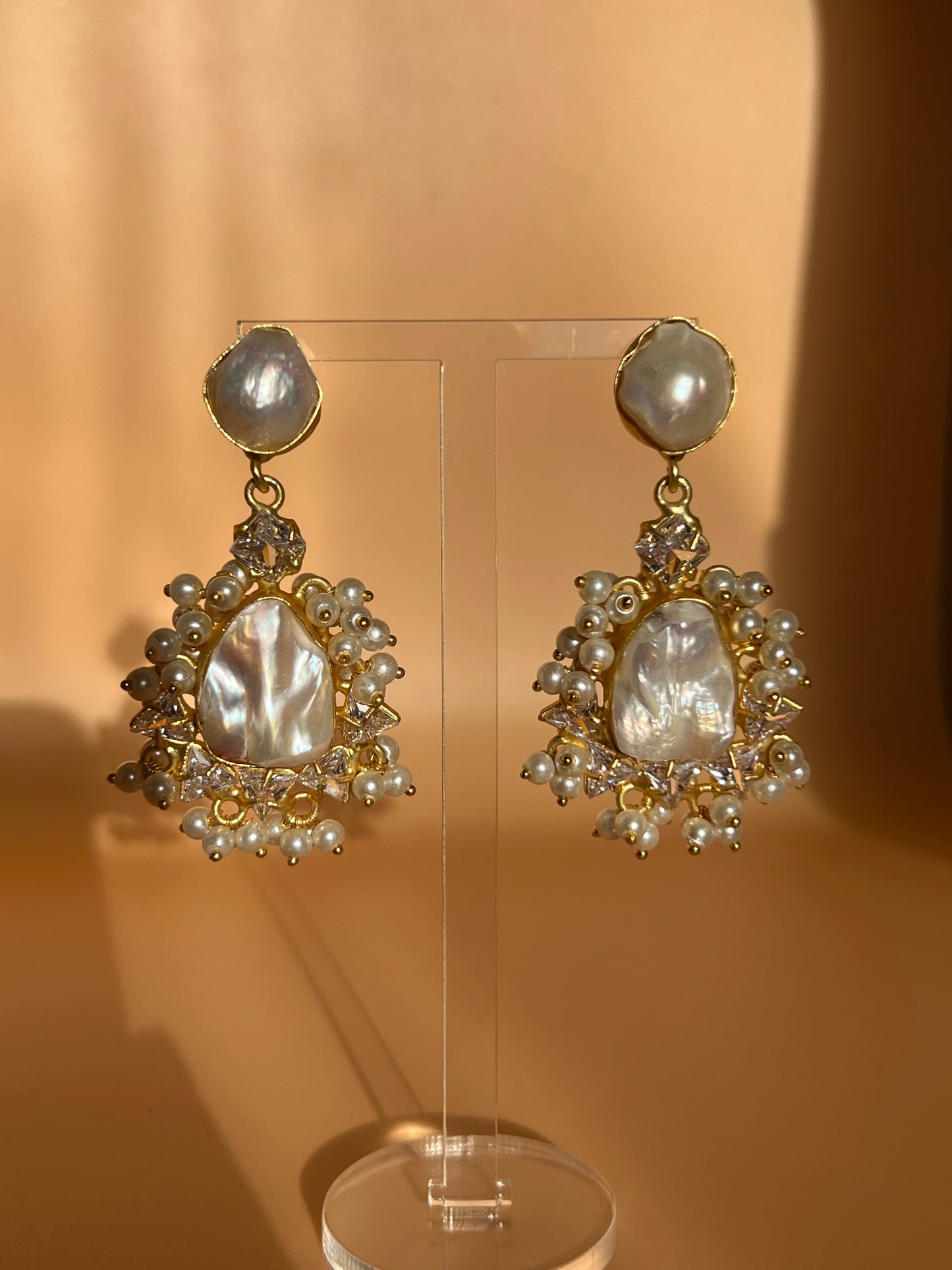 Baroque Pearl Long Studs
