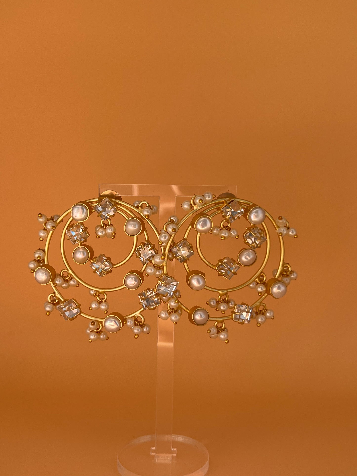 Baroque Pearl Hoops