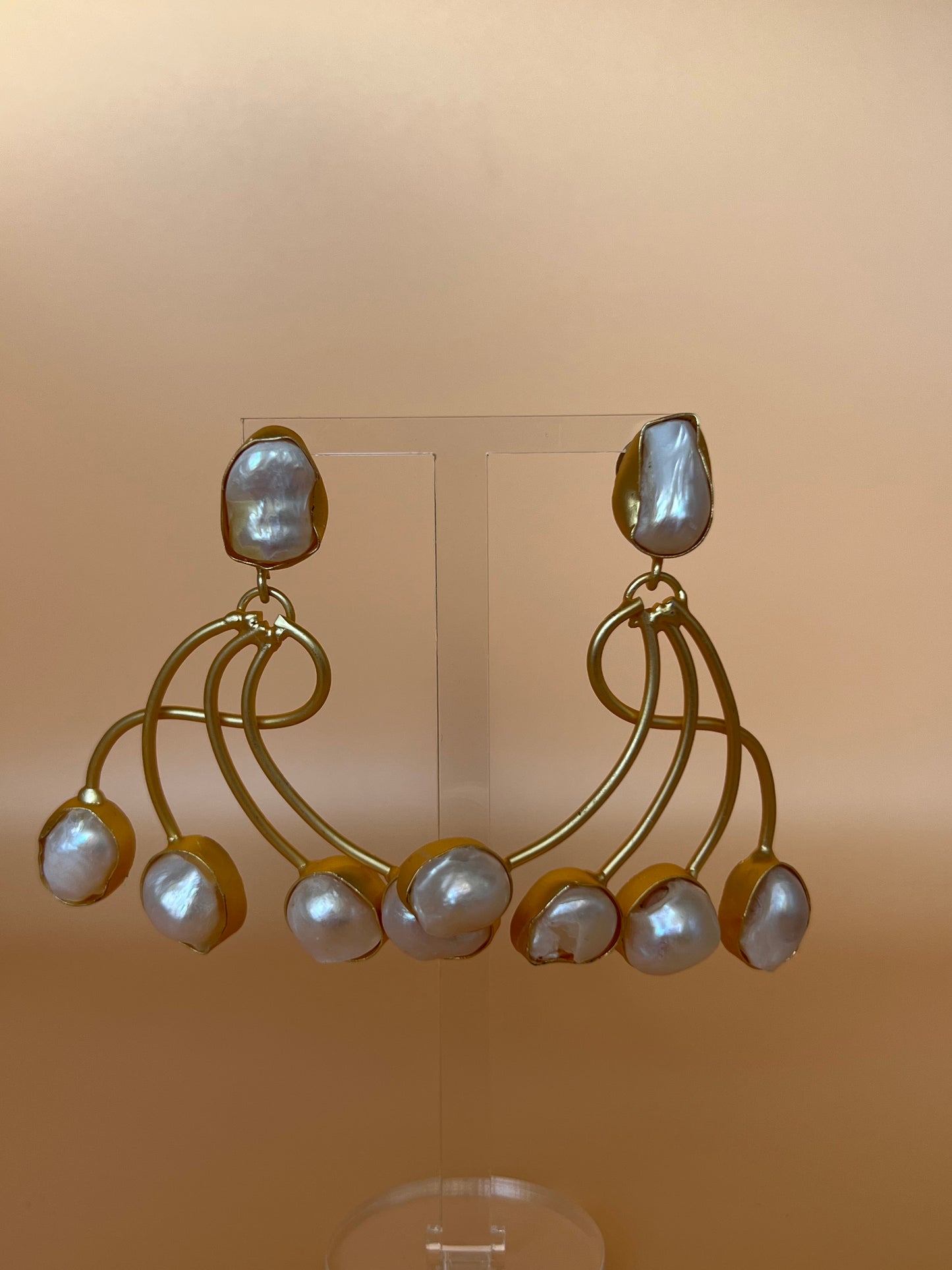 Baroque Pearl Dangler Statement Earrings