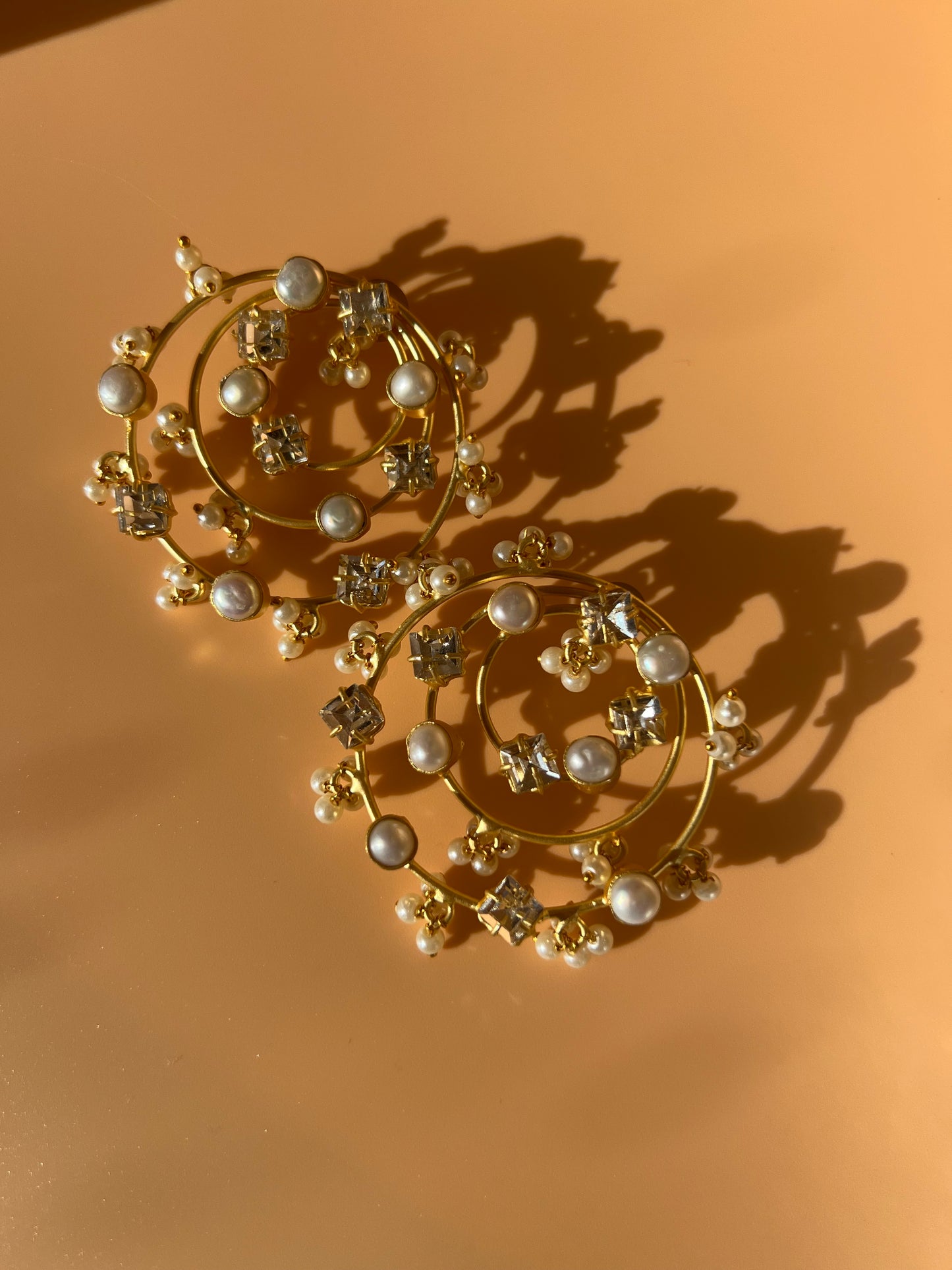 Baroque Pearl Hoops
