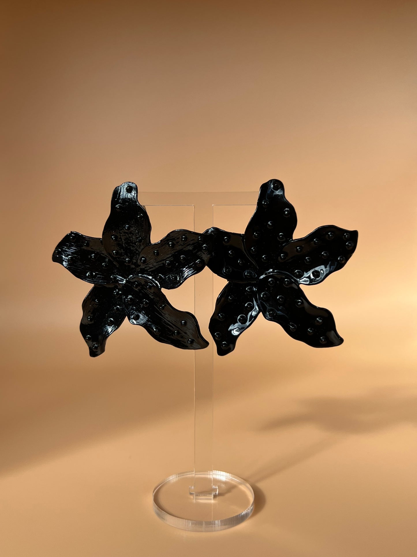 Black Flower Earrings