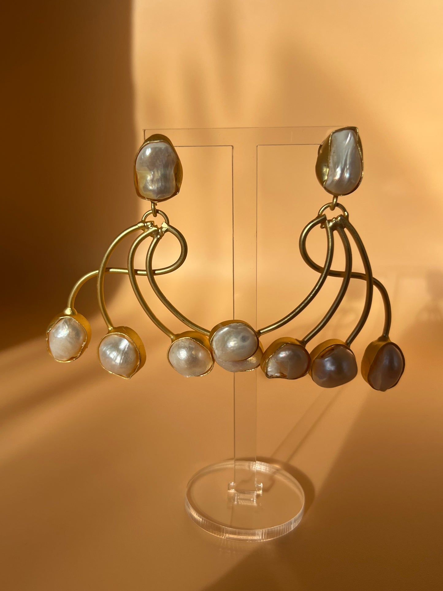Baroque Pearl Dangler Statement Earrings