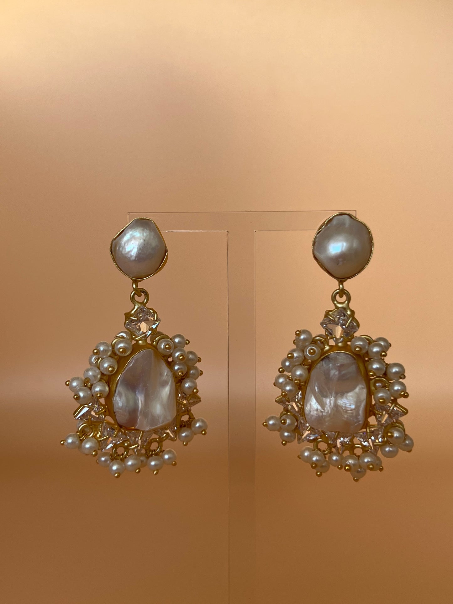 Baroque Pearl Long Studs