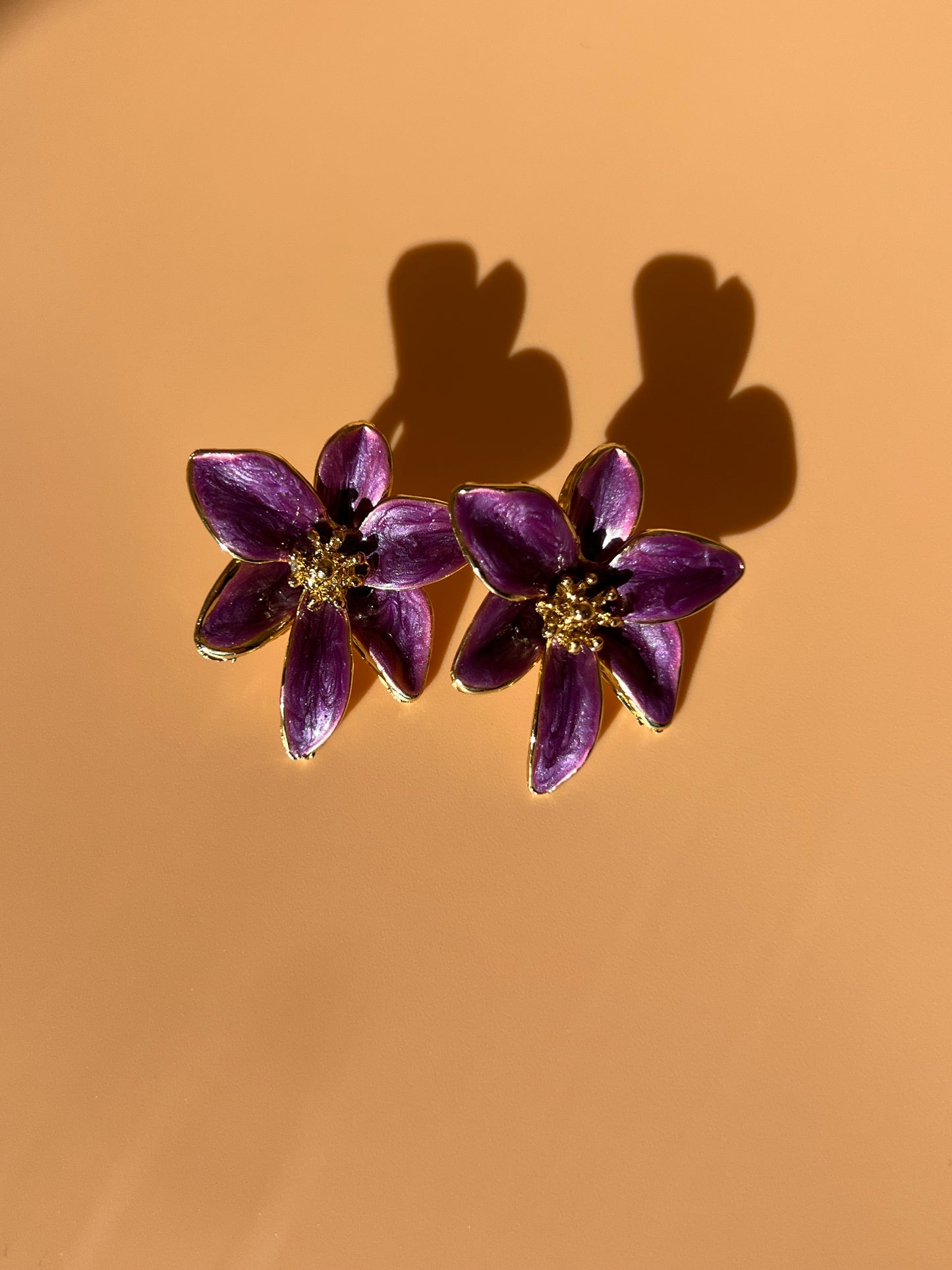 Purple Flower Earrings