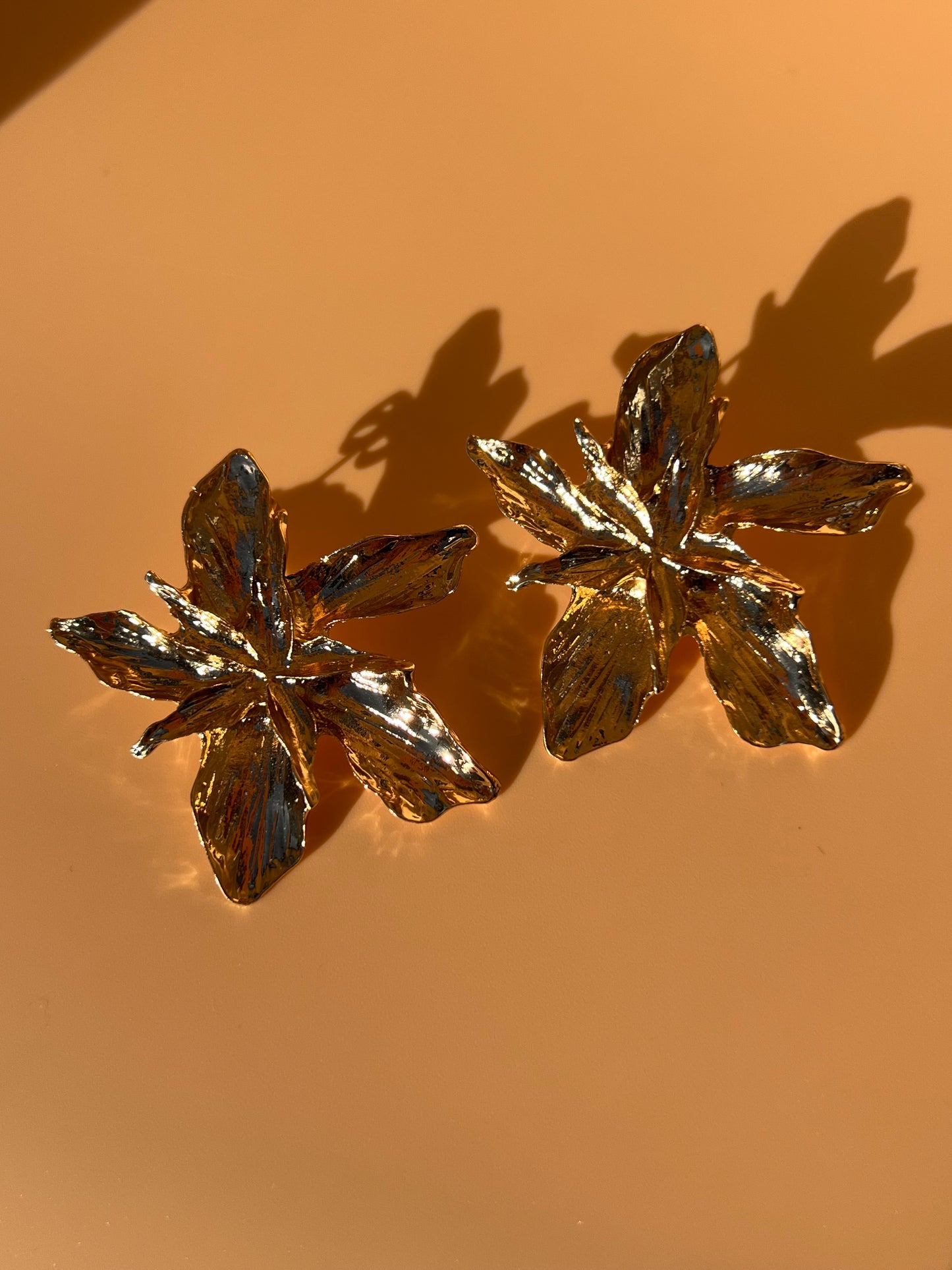 Gold Petal Earrings