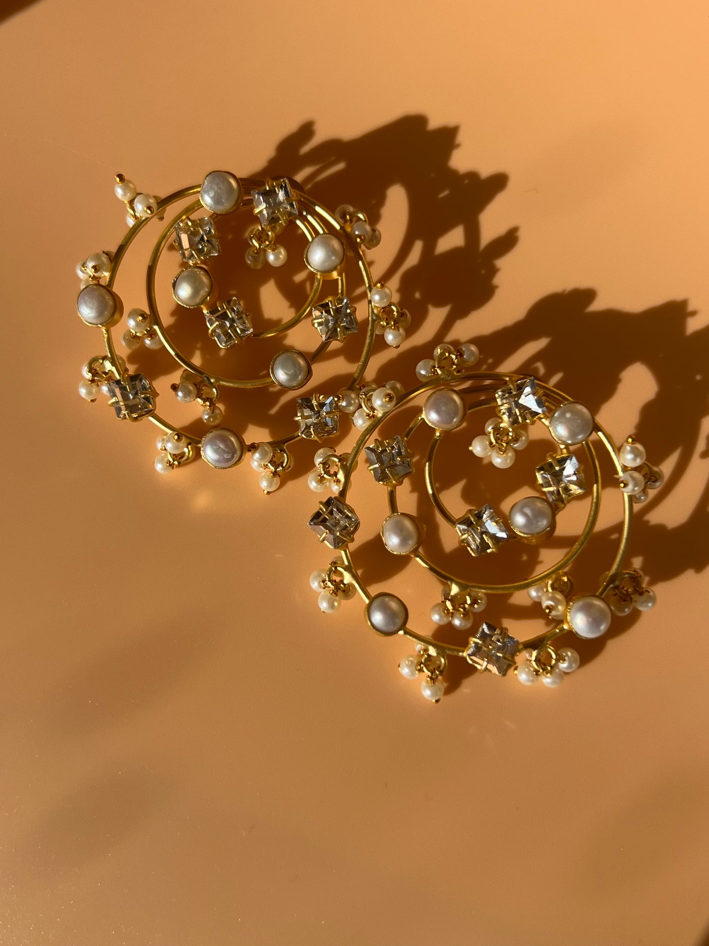 Baroque Pearl Hoops