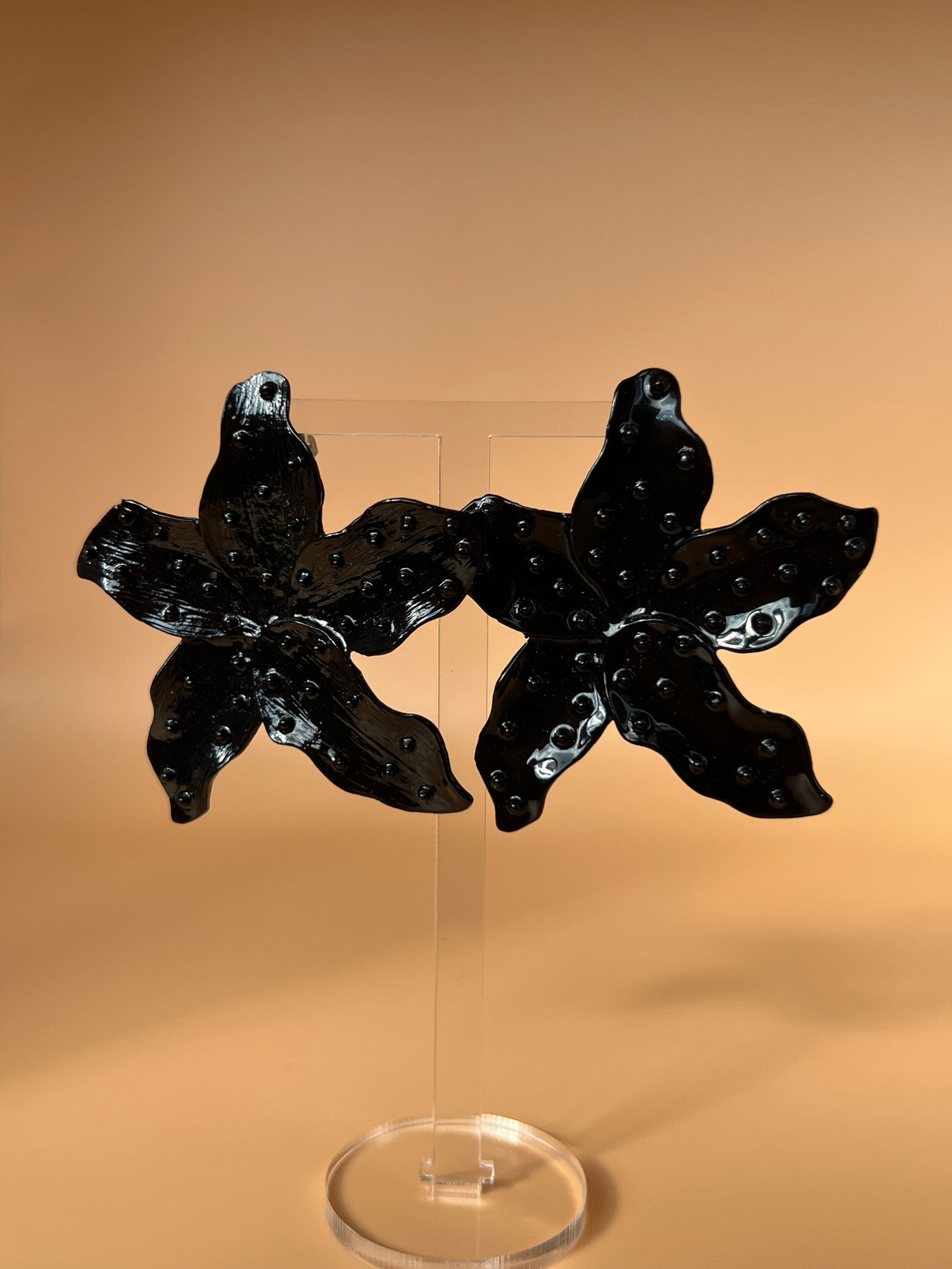 Black Flower Earrings