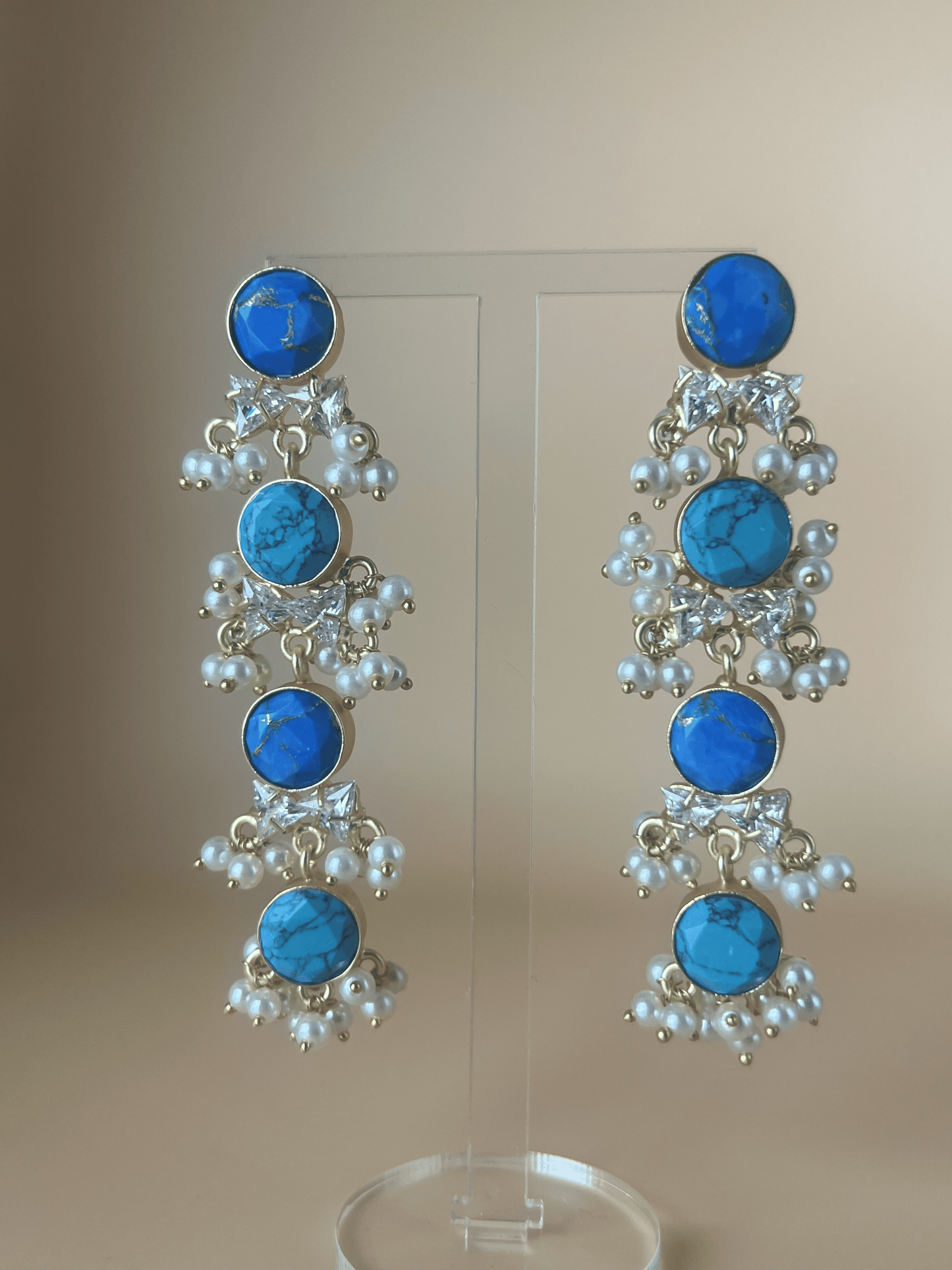 Mia Turquoise and Azurite Drop Earrings
