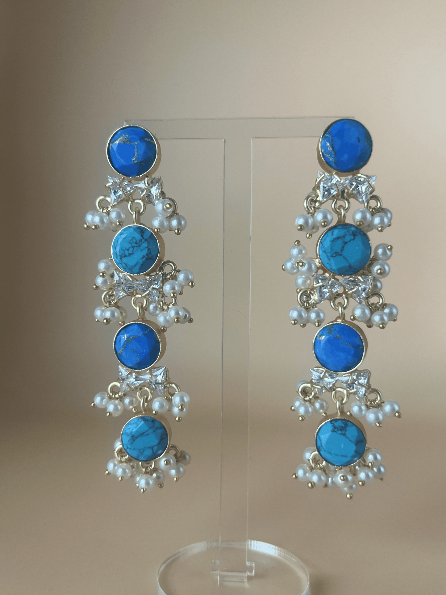 Mia Turquoise and Azurite Drop Earrings