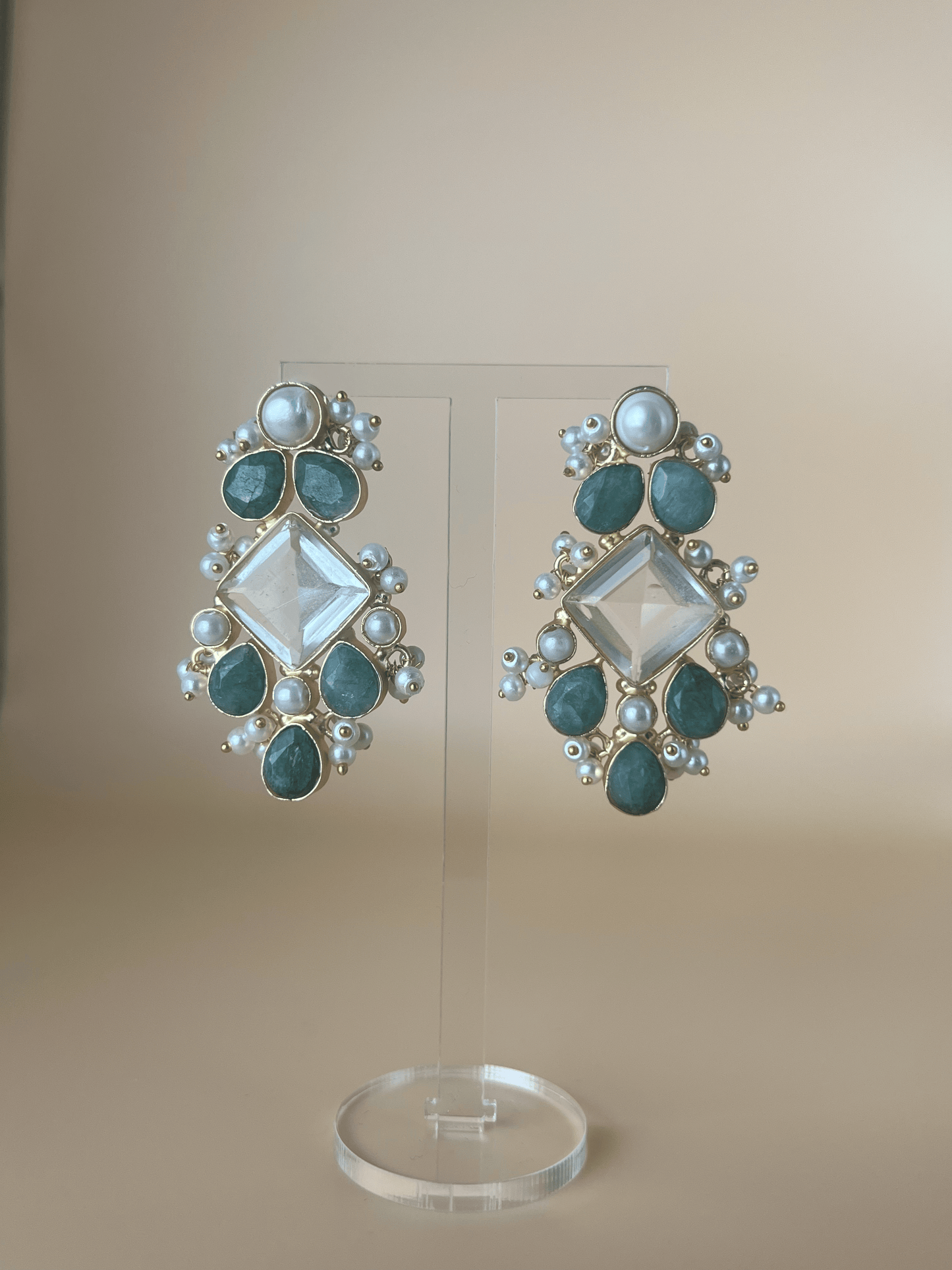Aura Green Onyx Long Studs