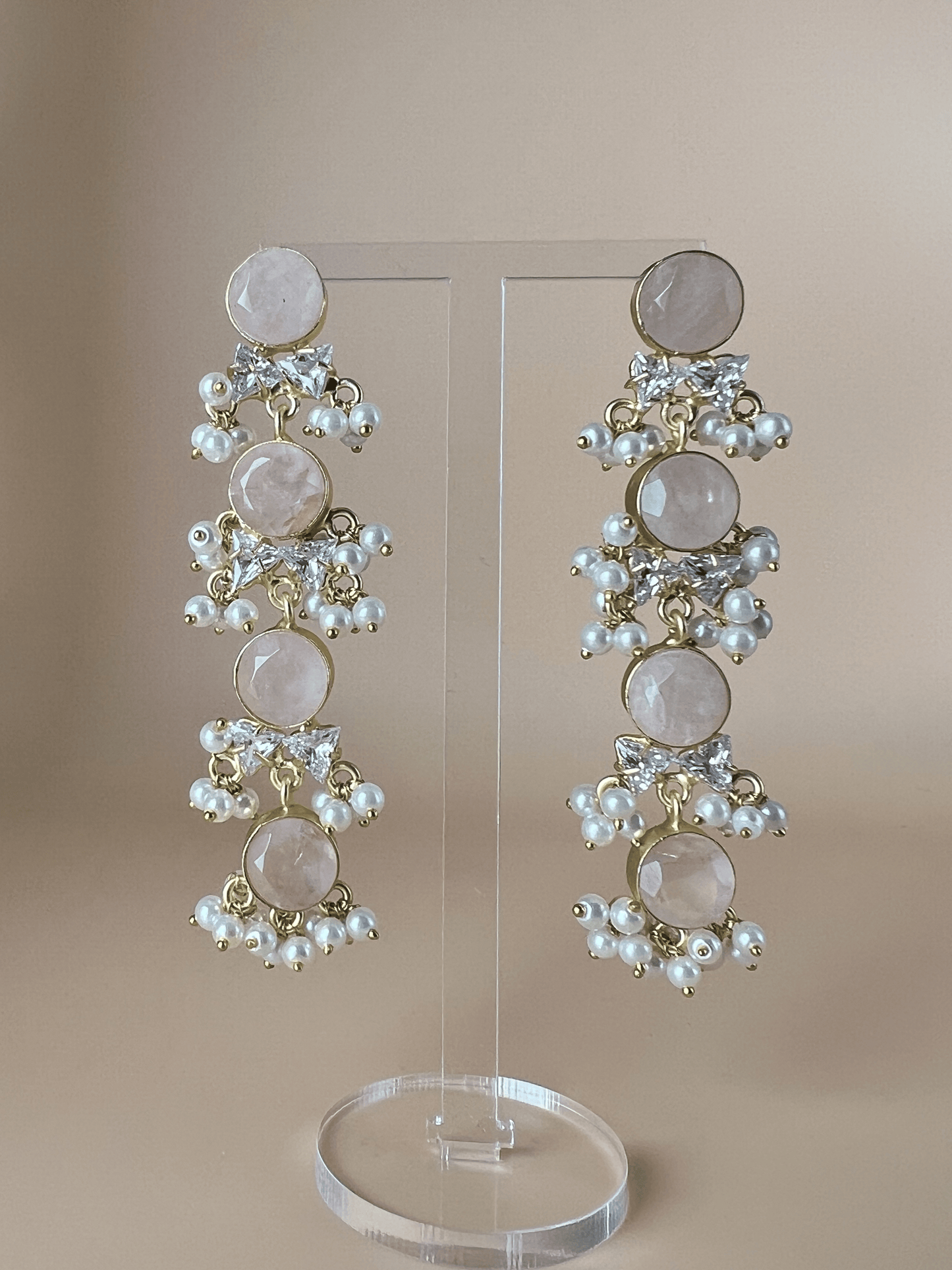 Mia Rose Quartz Drop Earrings