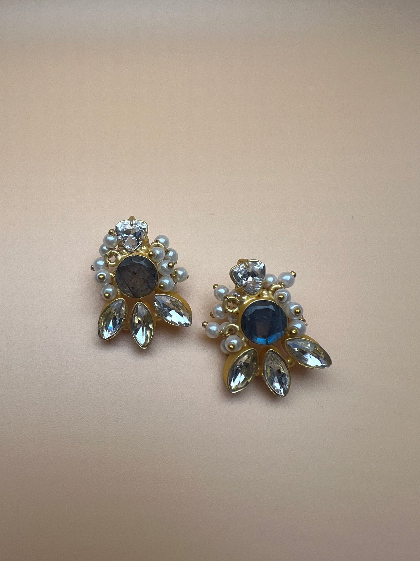 Labradorite Leaf Studs