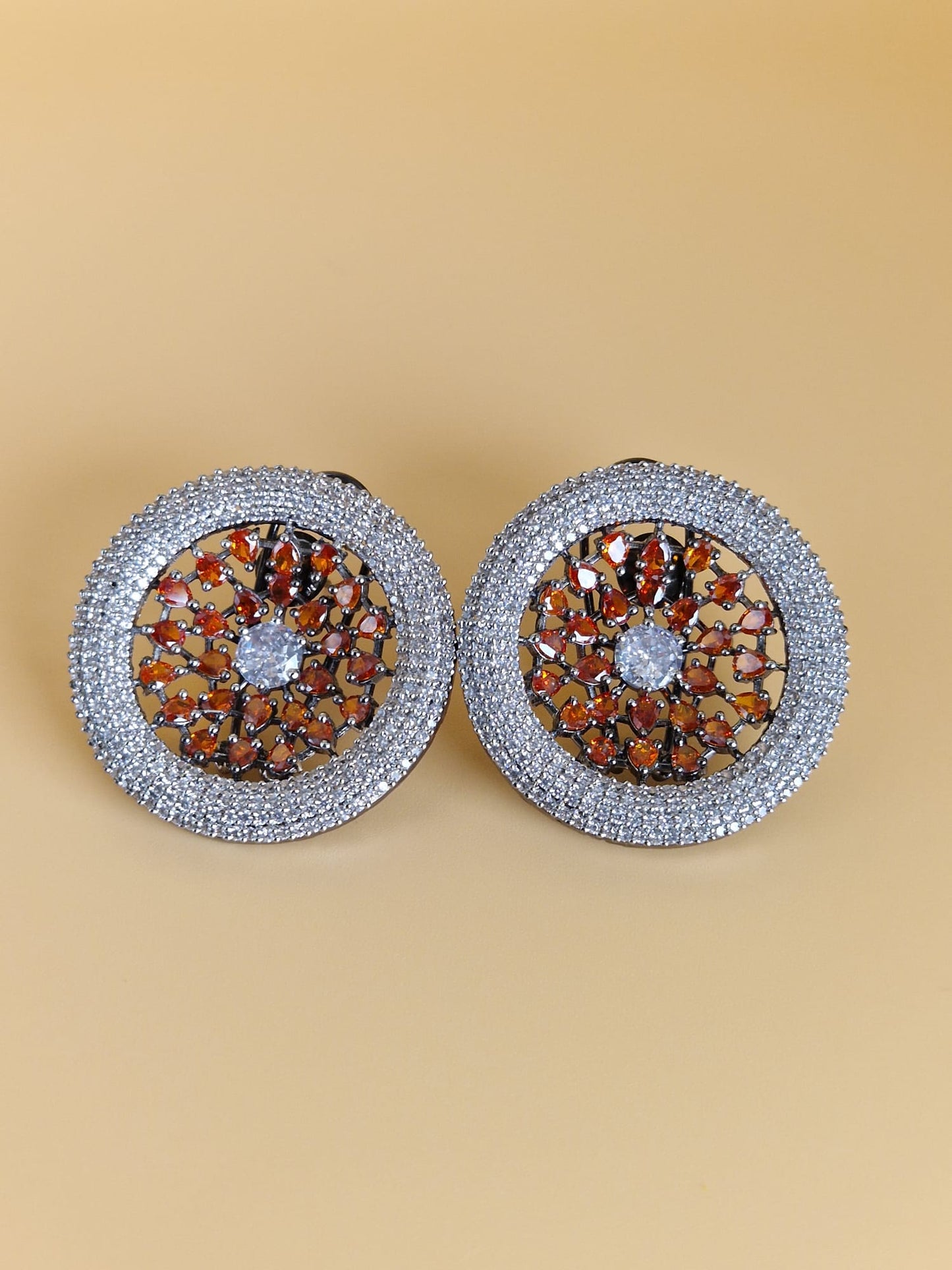 Ava Orange Large Studs