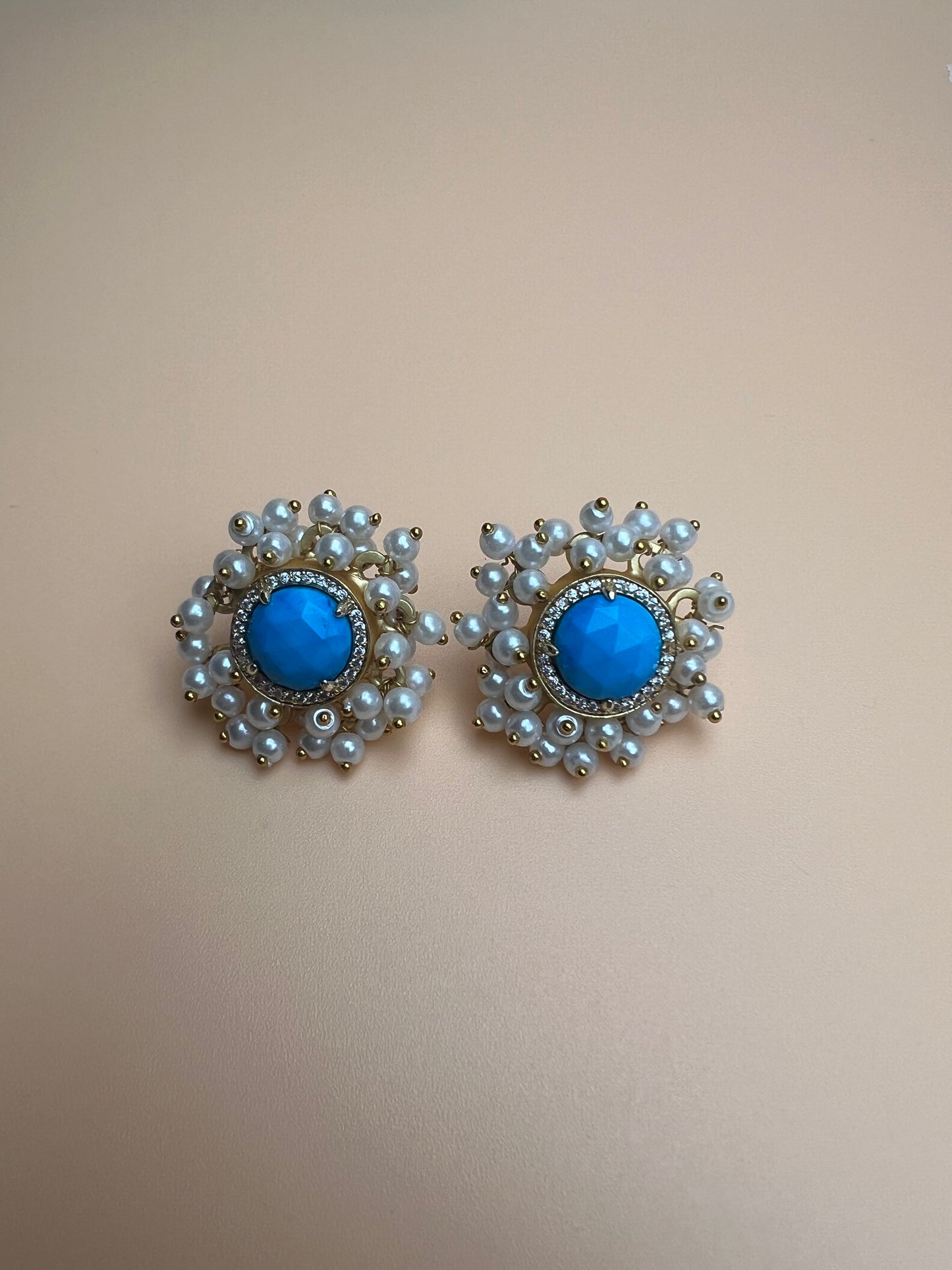 Chrysocolla Full Cluster Studs