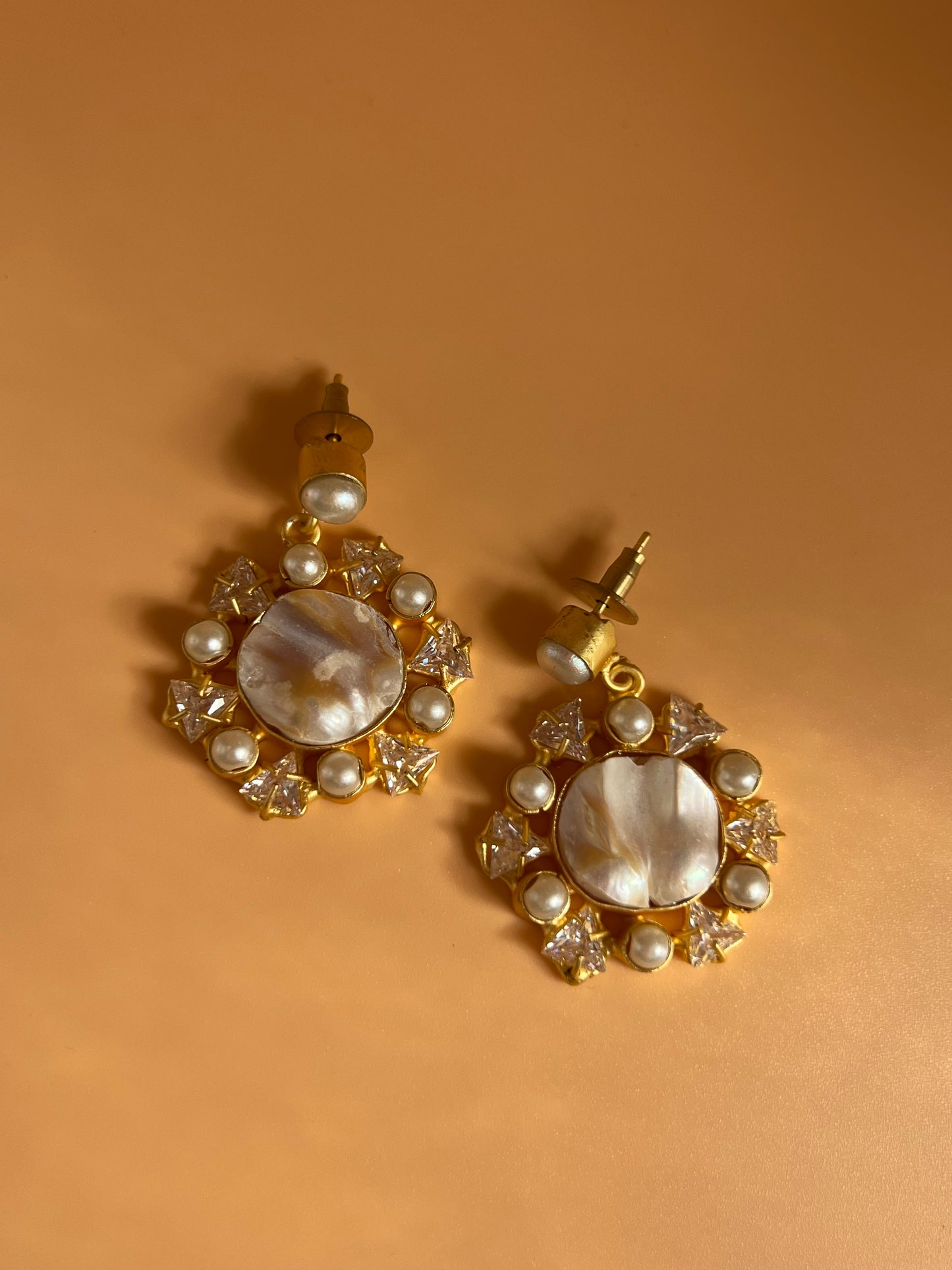 Baroque Pearl Round Drop Earrings