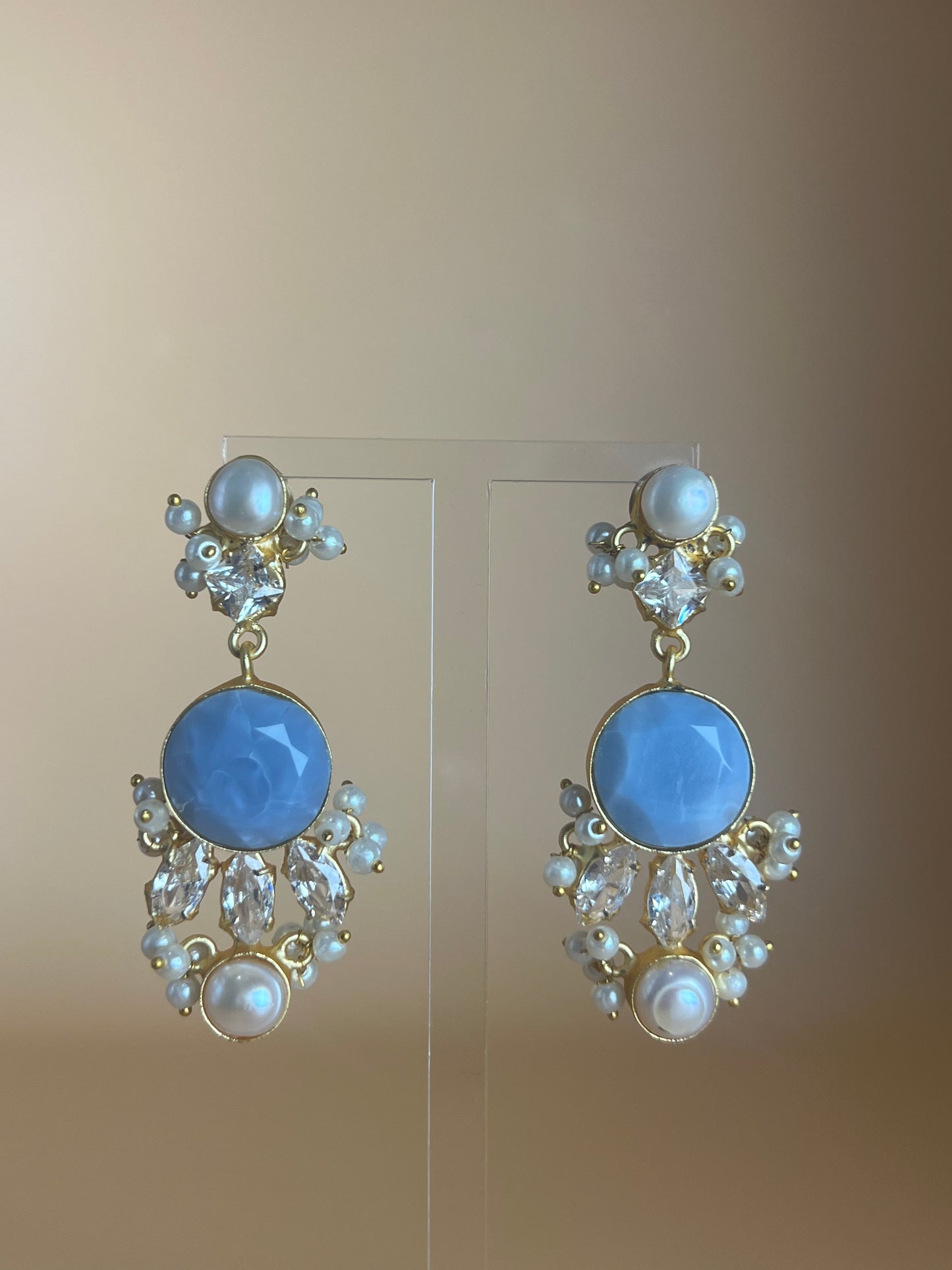 Angelite and Swarovski Danglers