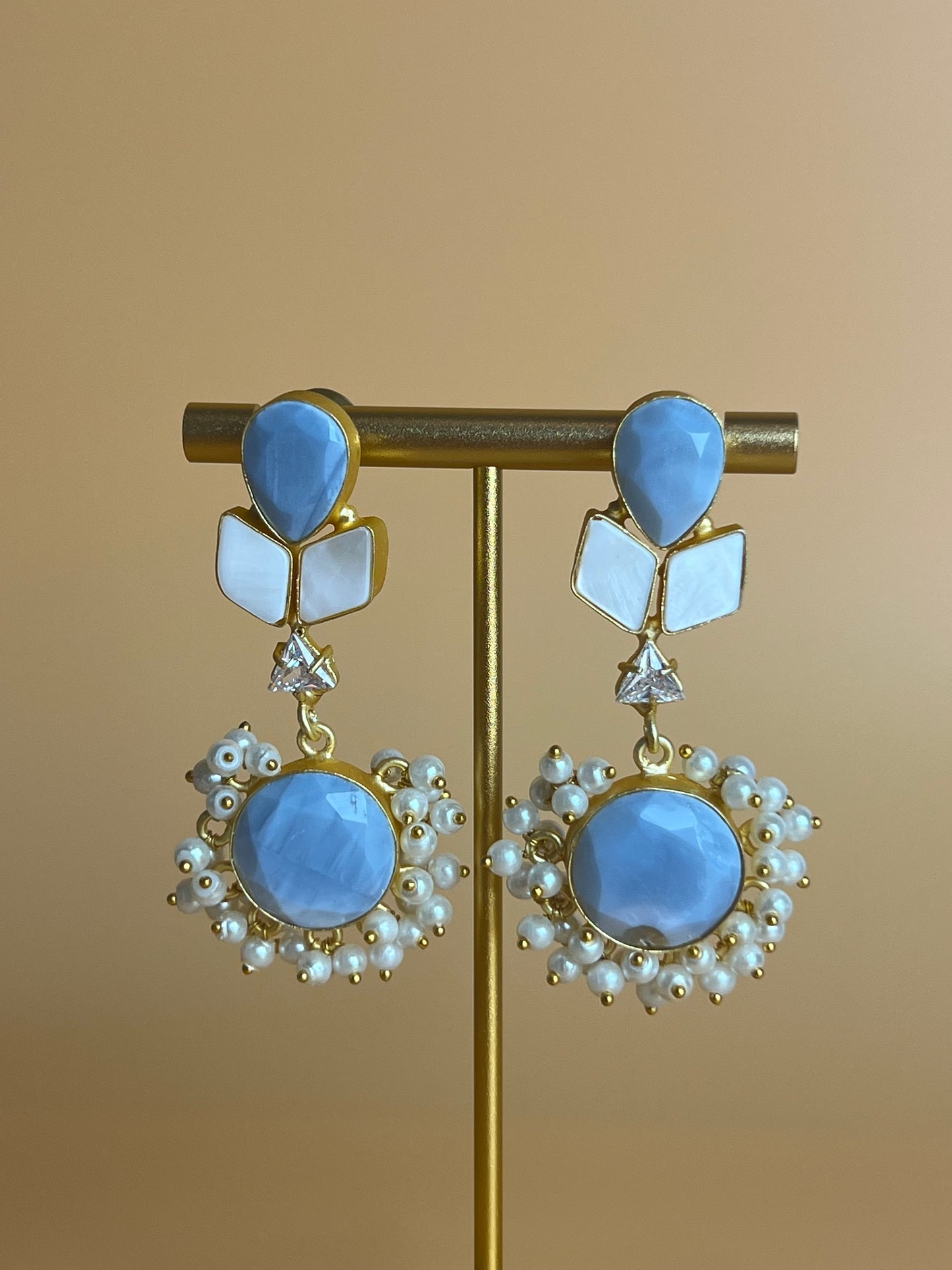 Isara Angelite and Mother of Pearl Set