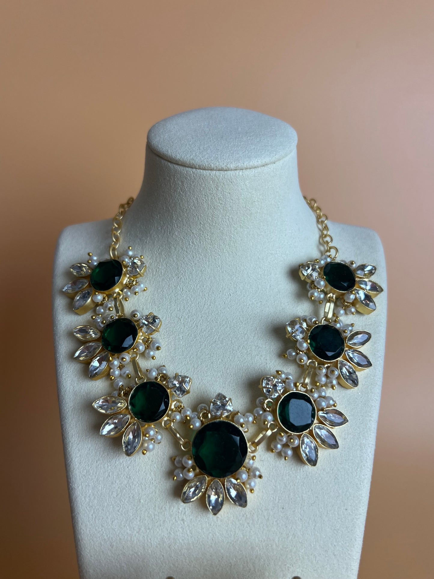Isara Green Onyx and Swarovski Set
