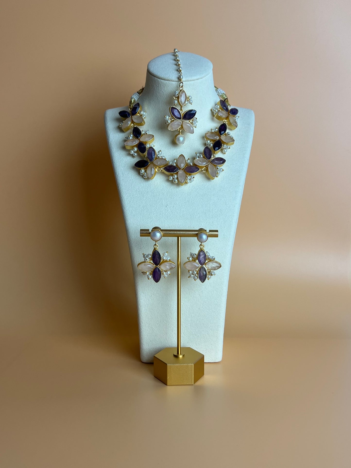 Ivara Amethyst and Rose Quartz Set