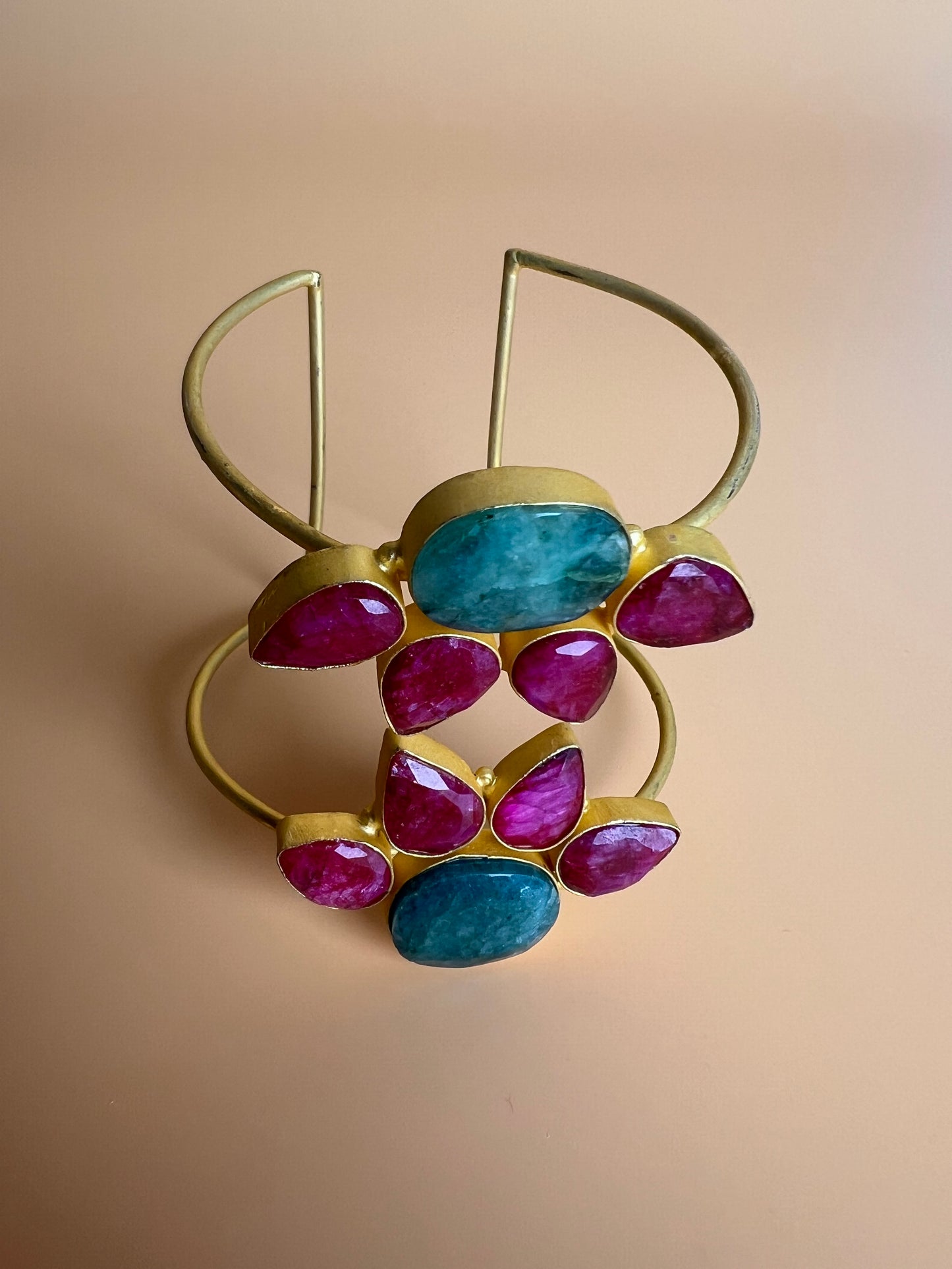 Ruby and Amazonite Cuff