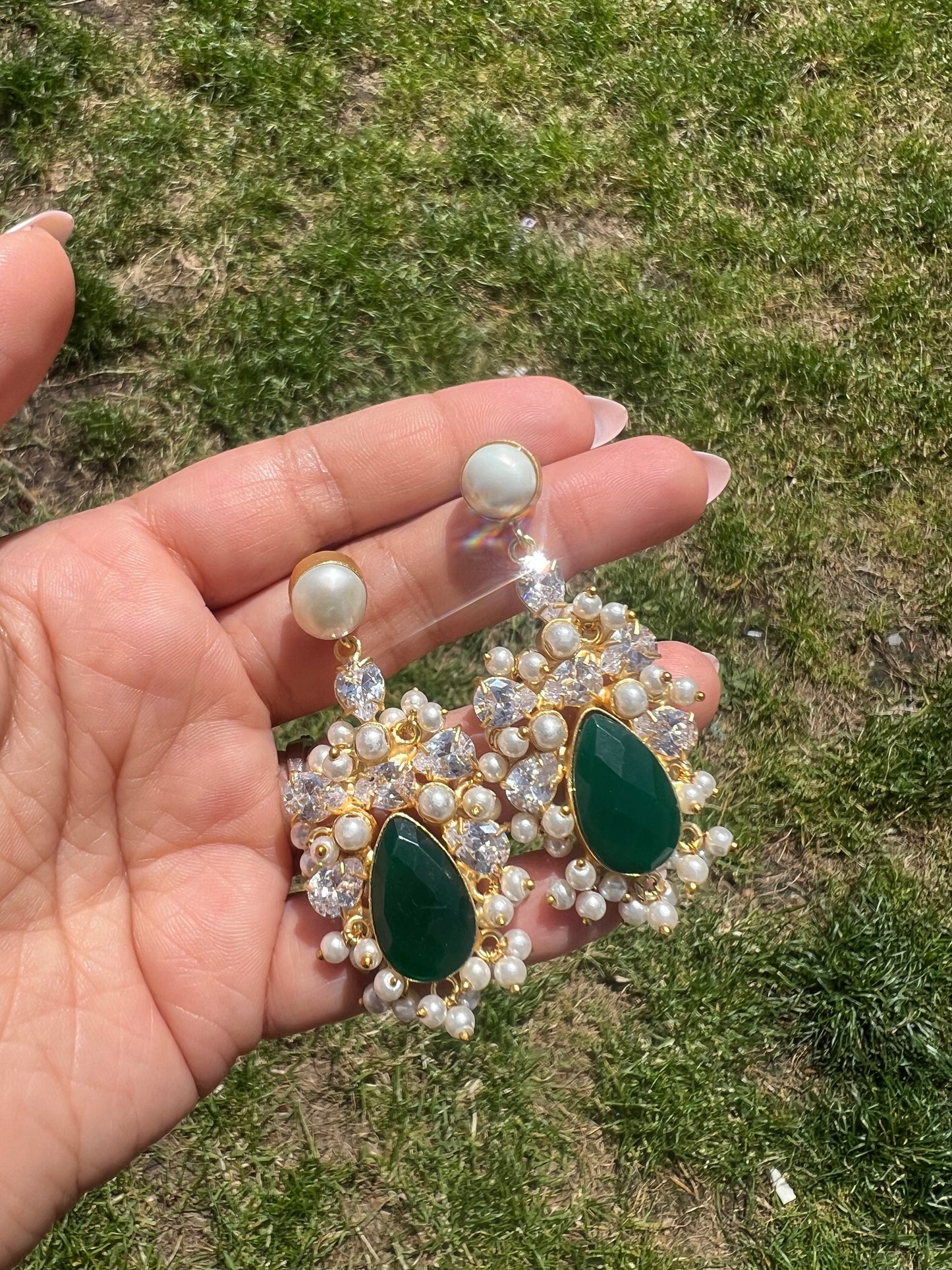 Green Onyx Earrings