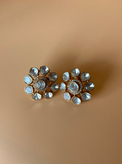 Selene Moissanite Round Studs
