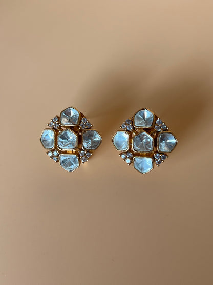 Selene Moissanite Square Studs
