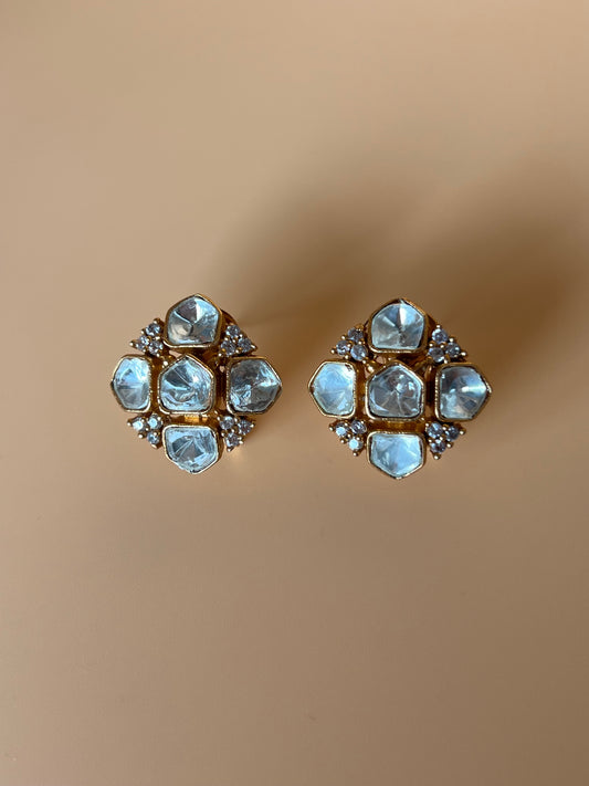 Selene Moissanite Square Studs