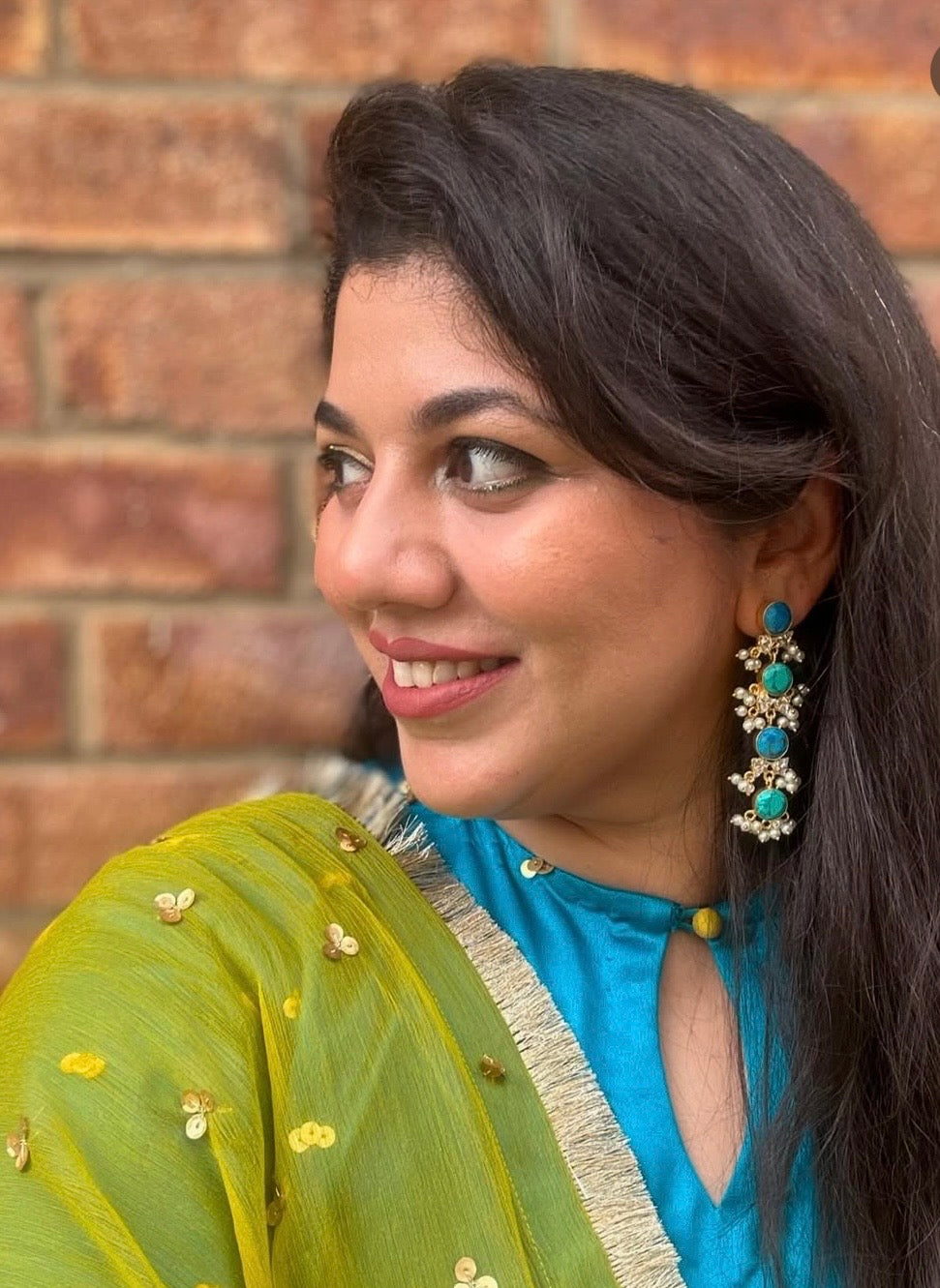 Mia Turquoise and Azurite Drop Earrings