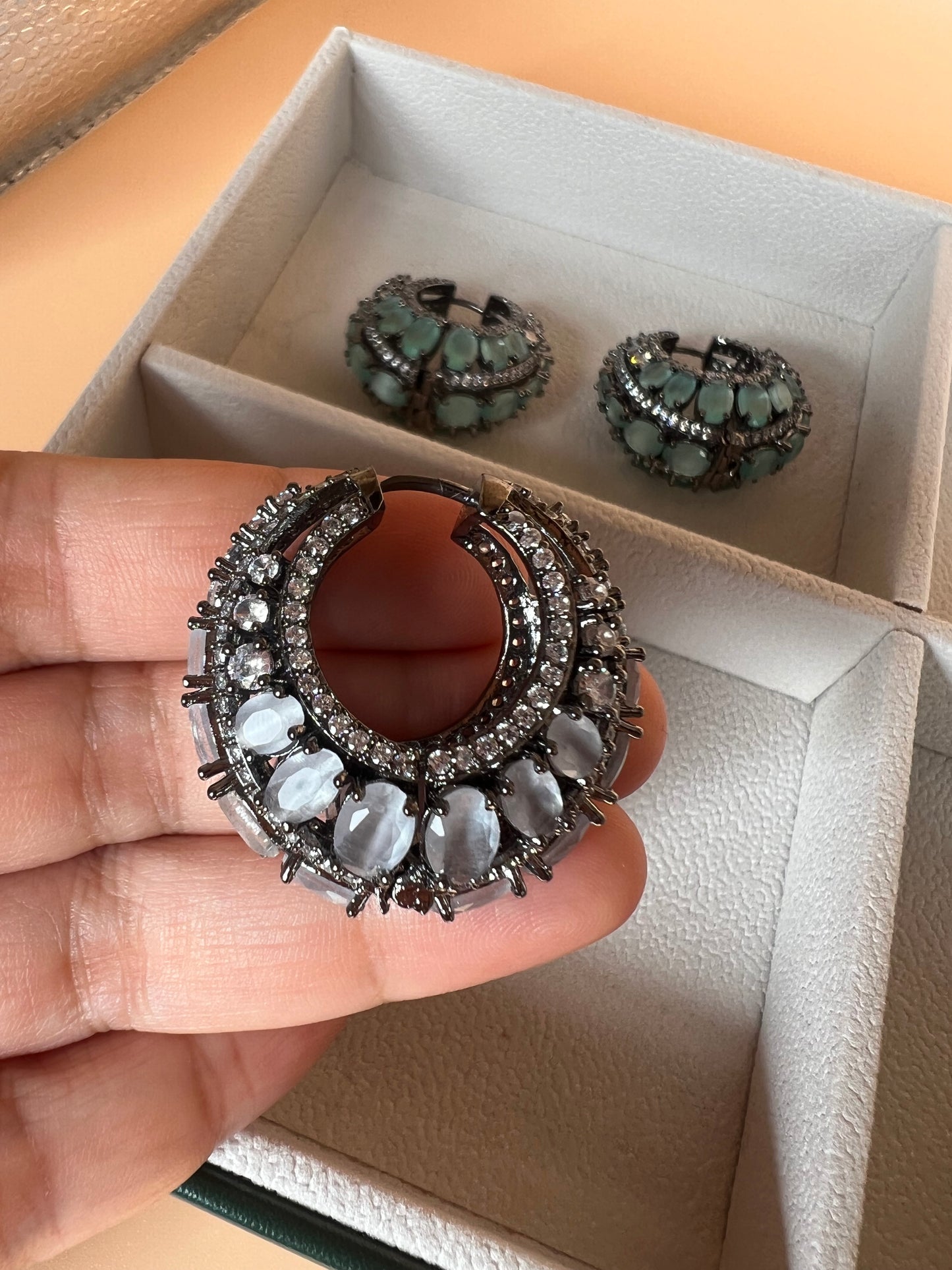 Grey Elara Hoops