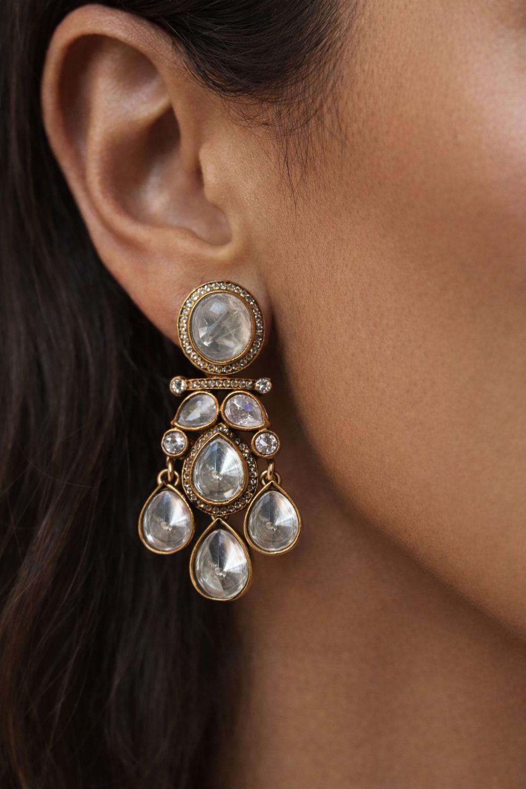 Moissanite Pink Danglers