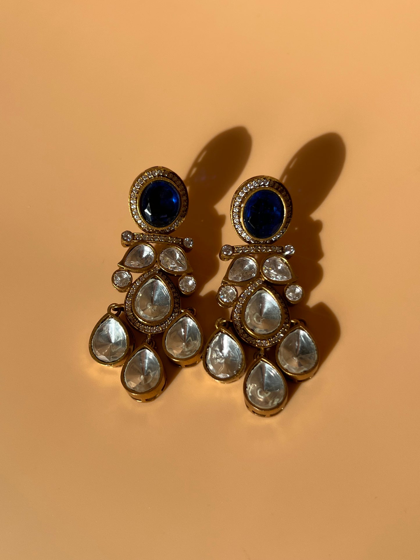 Moissanite Navy Danglers