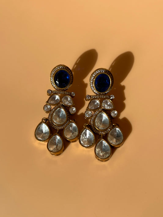 Moissanite Navy Danglers