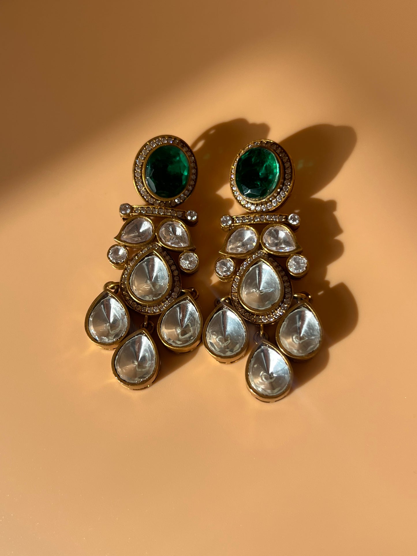 Moissanite Emerald Danglers