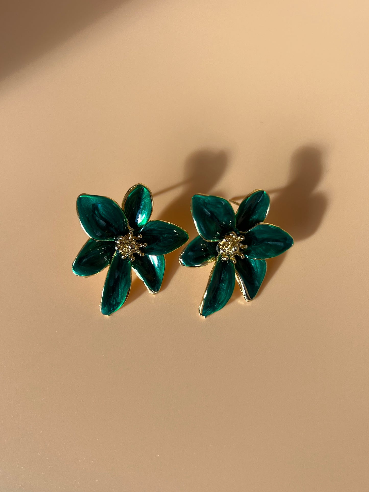 Electric Green Flower Earrings