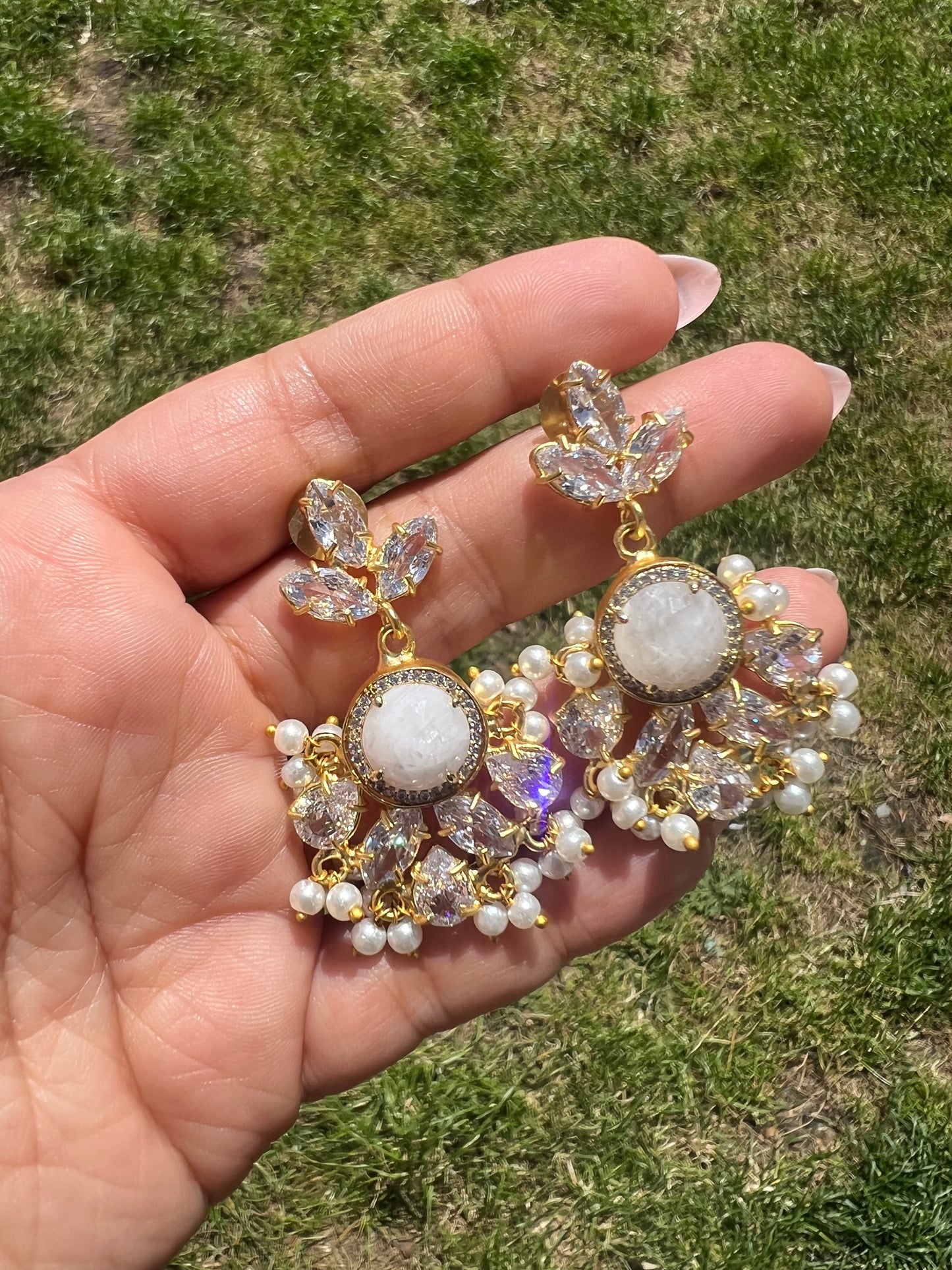 White Onyx Earrings
