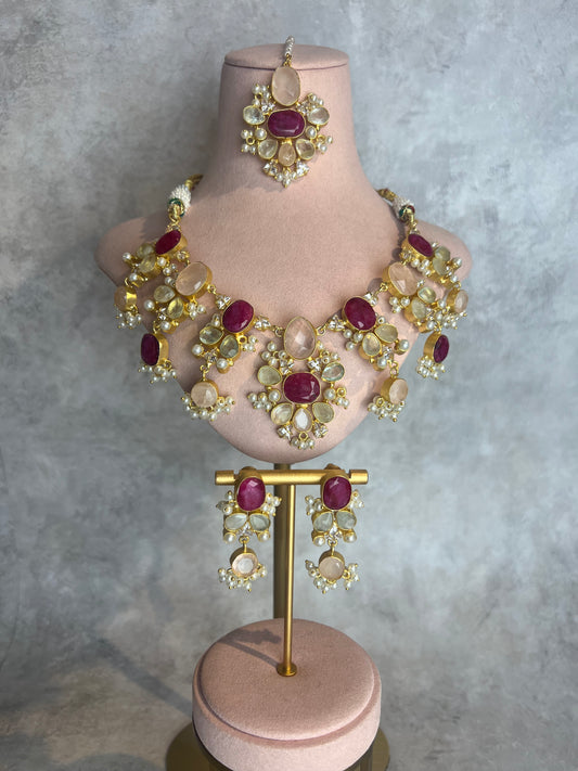 Ruby and Rose Quartz Set