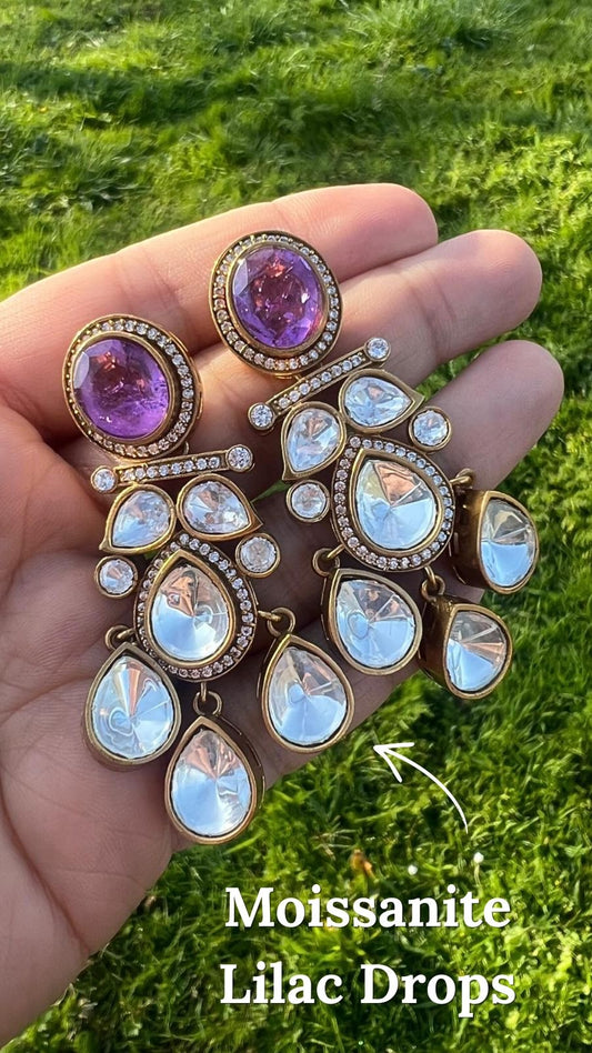Moissanite Lilac Danglers