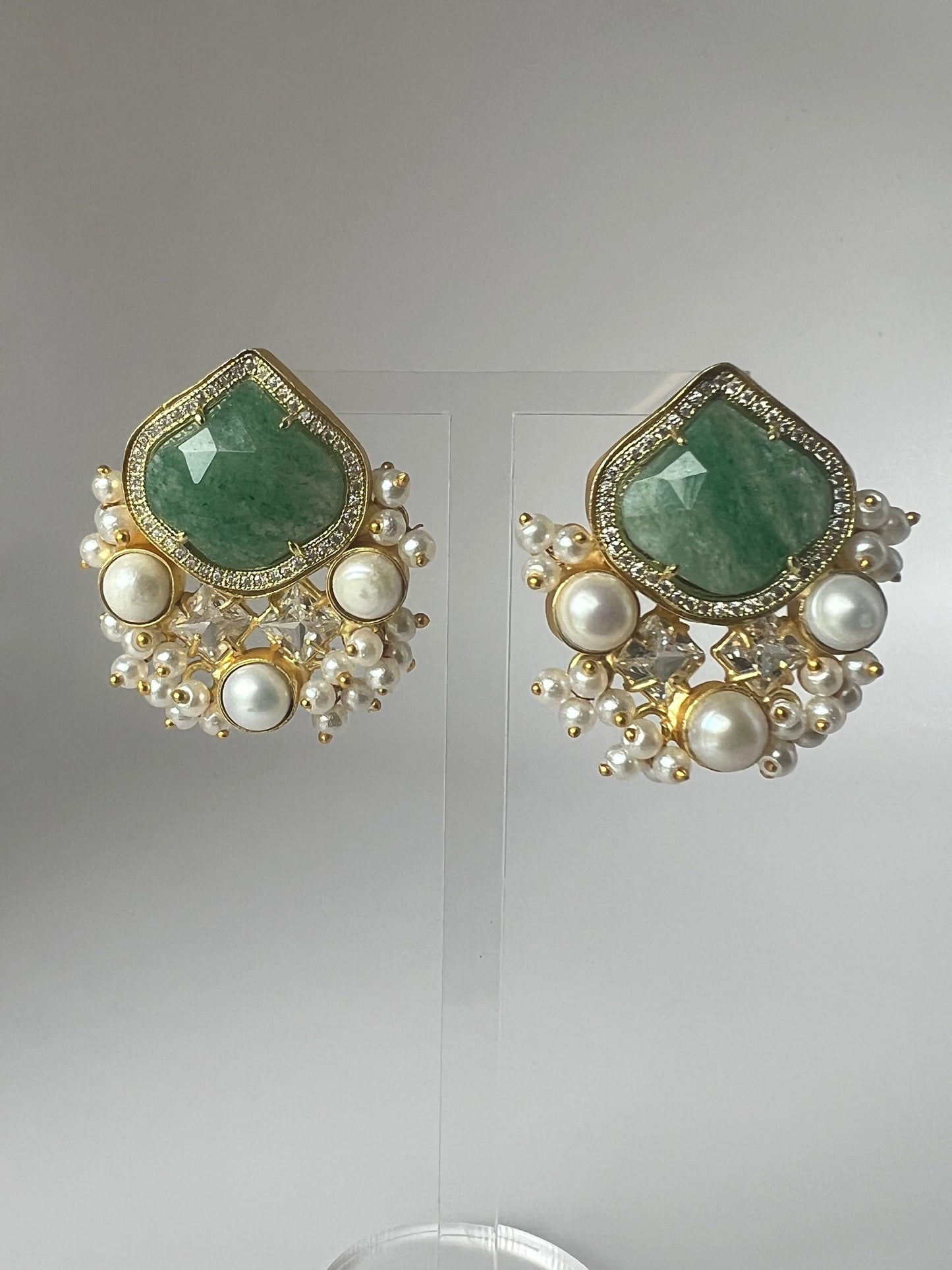 Amazonite Teardrop Studs