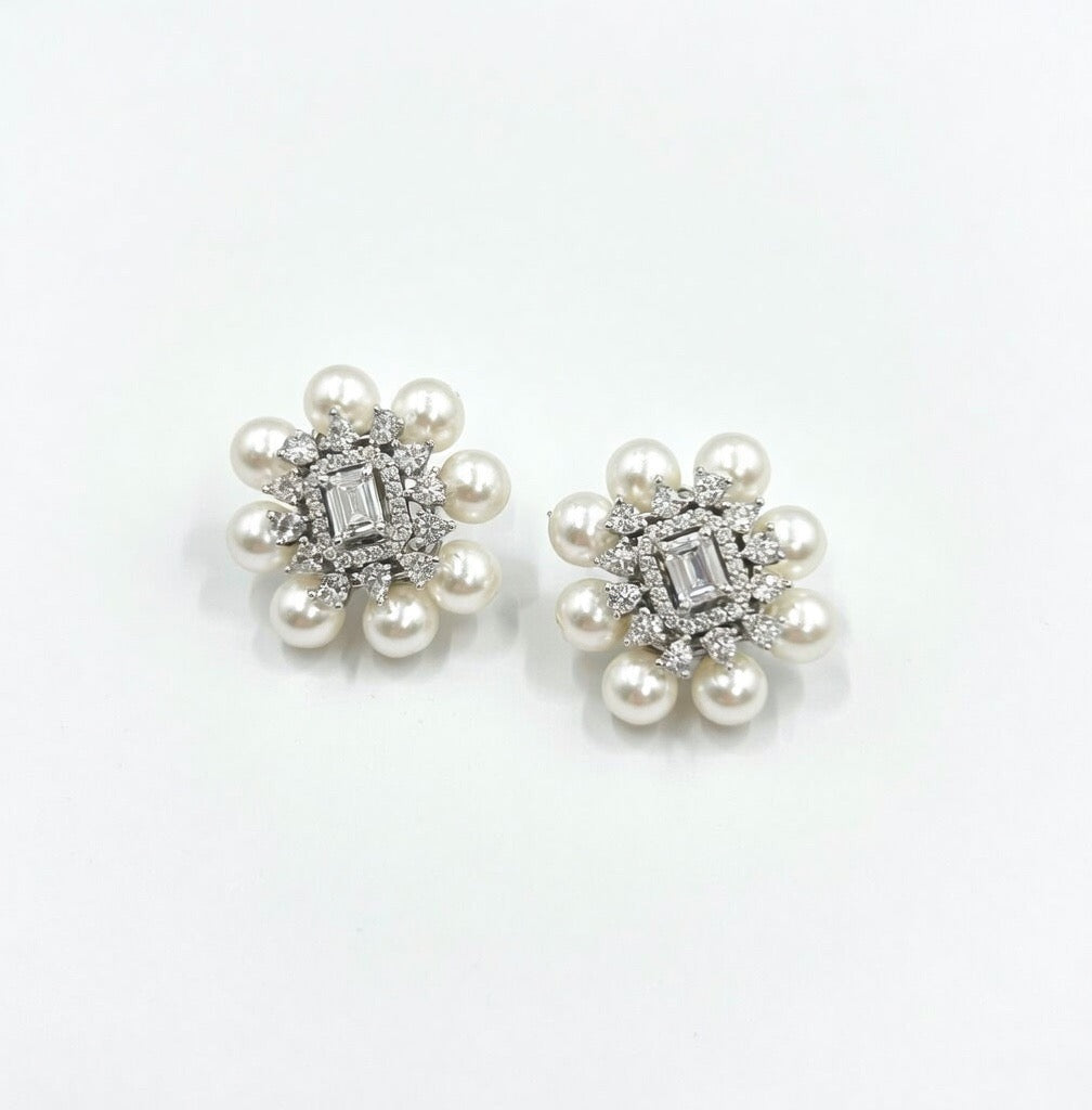 Silver and Pearl Studs