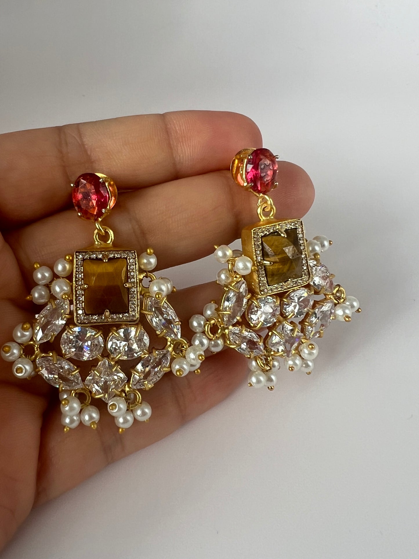 Tiger Stone Square Danglers