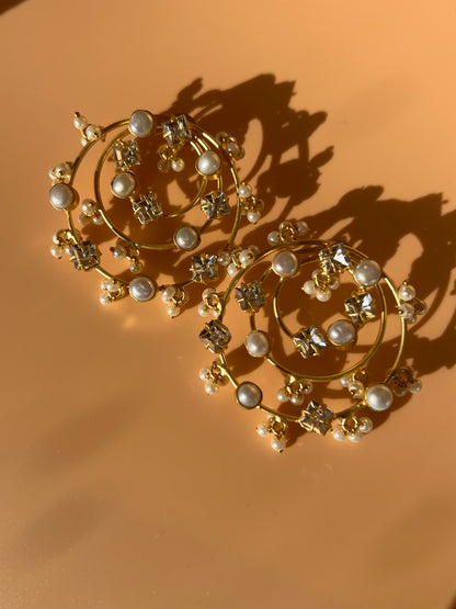 Baroque Pearl Hoops