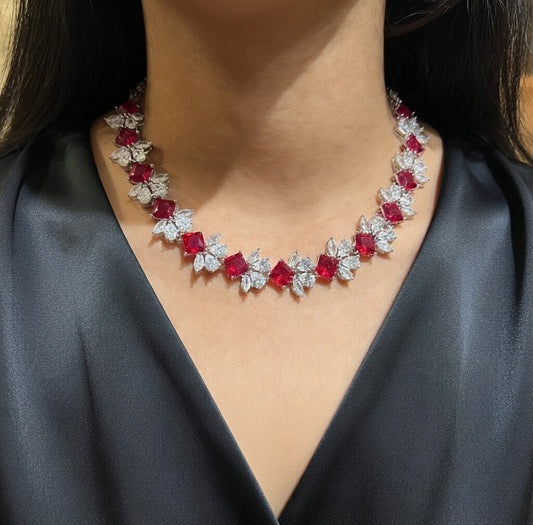Ruby and Silver Necklace