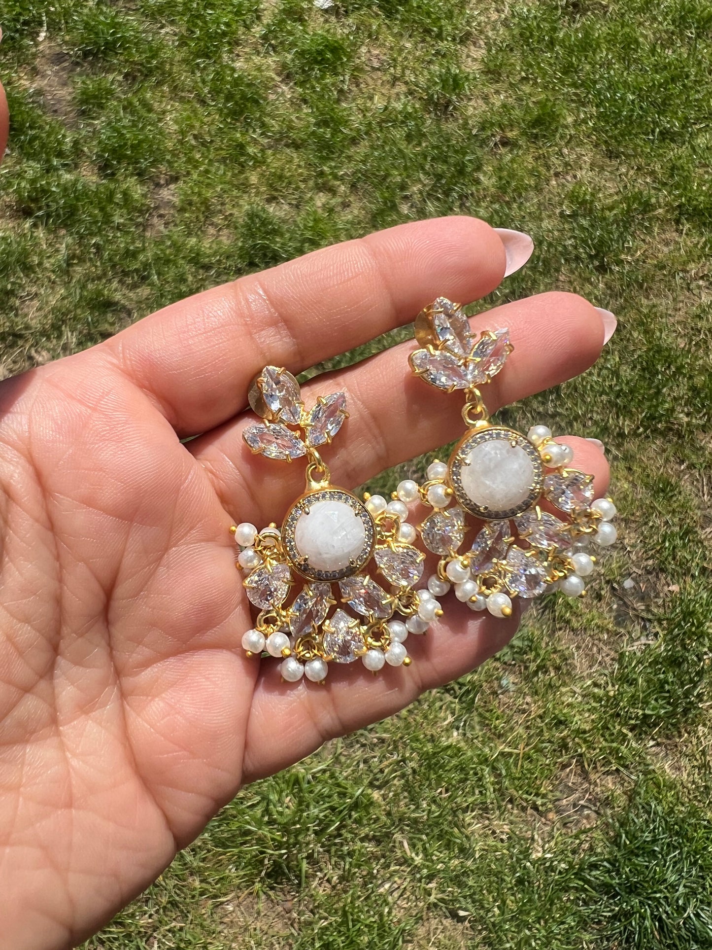 White Onyx Earrings