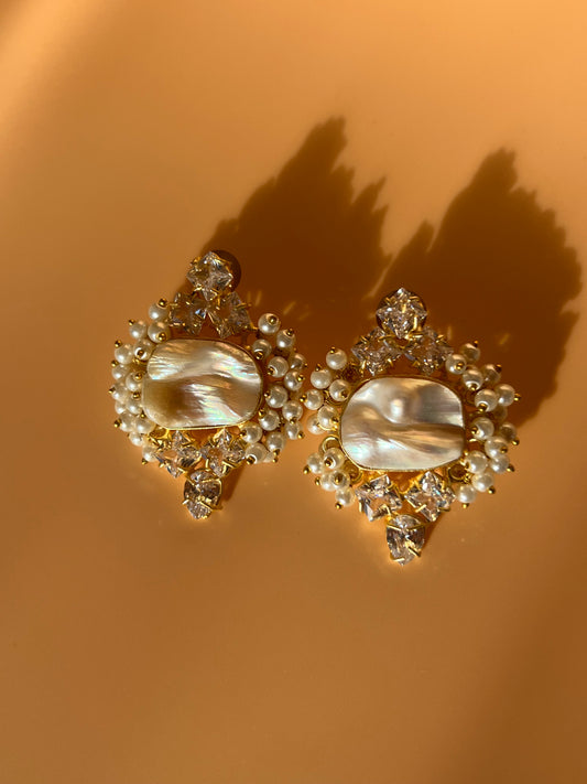Baroque Pearl Long Studs