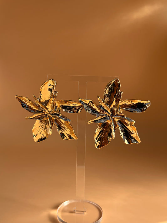 Gold Petal Earrings