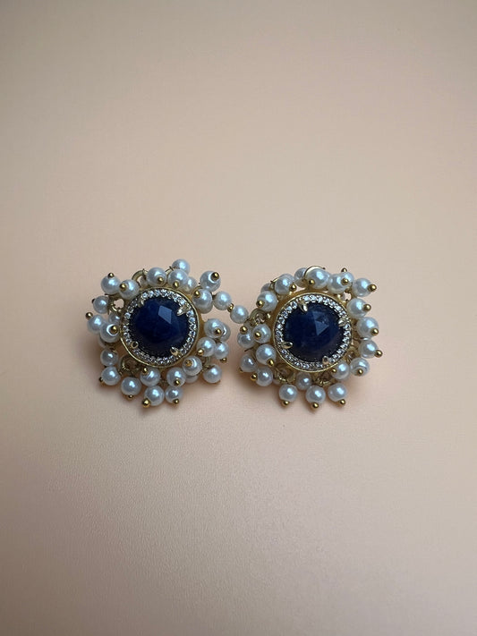 Lapis Lazuli Full Cluster Studs