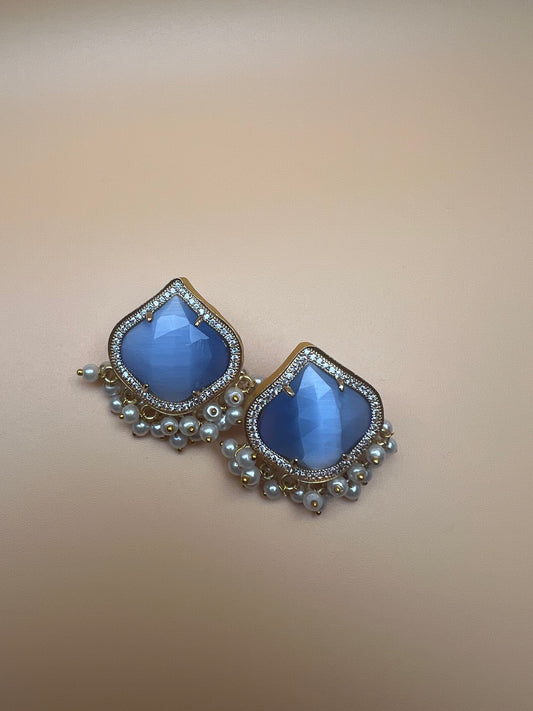 Blue Moonstone Studs